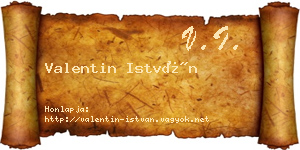 Valentin István névjegykártya