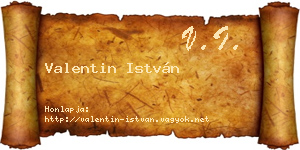 Valentin István névjegykártya